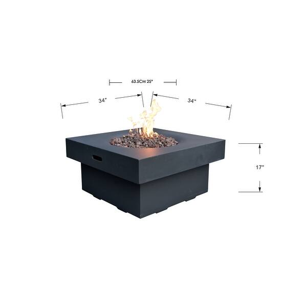 Modeno Branford Concrete Fire Table, Black, Propane, 50,000 BTUs Bed