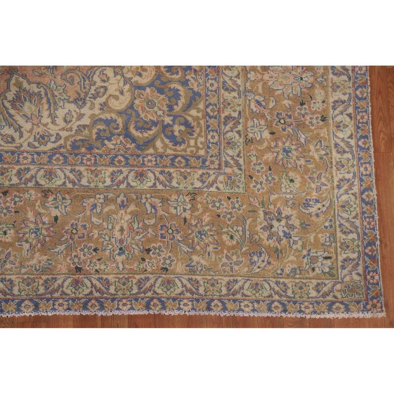 Hand Knotted Oriental 100% Wool Carpet Traditional Floral Oranges & Rust Kashan Area Rug - 13' 0'' X 9' 6''