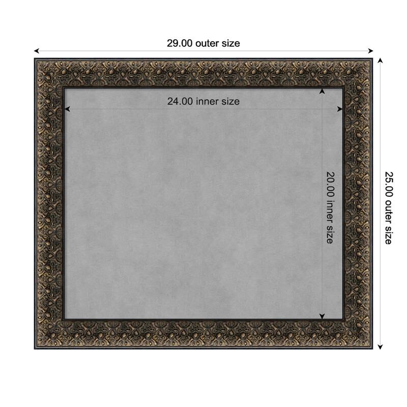 Amanti Art Intaglio Embossed Black Framed Magnetic Board - Board Size 24x20