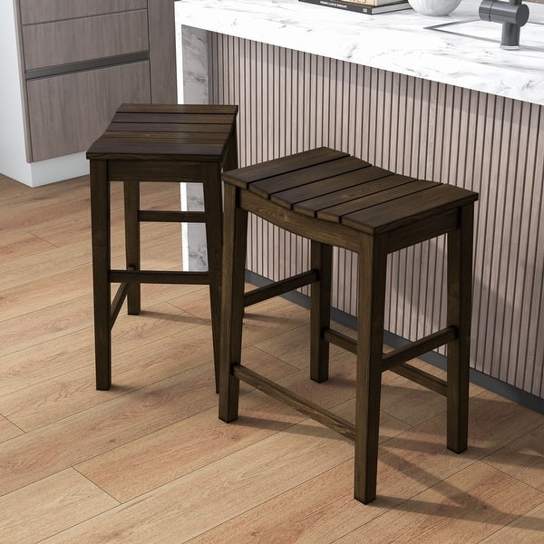 slide 2 of 20, Tarala Farmhouse Counter Height Stool (Set of 2) by Furniture of America Dark Oak