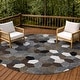 preview thumbnail 118 of 145, Machine Washable Indoor/ Outdoor Modern Loyd Chantille Rug Black - 8' x 8'