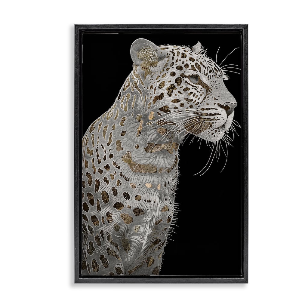 Stupell Elegant Glam Leopard Spots Framed Floater Canvas Wall Art Design By Sasha