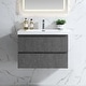 preview thumbnail 10 of 21, Floating Bathroom Vanity 24"-48" – Cement Gray Finish, White Integrated Sink