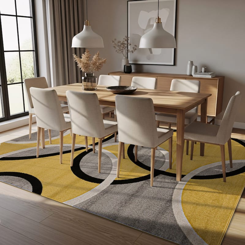 World Rug Gallery Modern Abstract Circles Area Rug