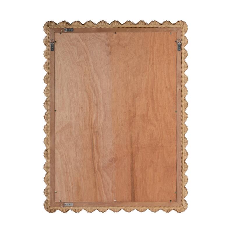 Flora Rattan Scalloped Wall Mirror - Natural Rattan
