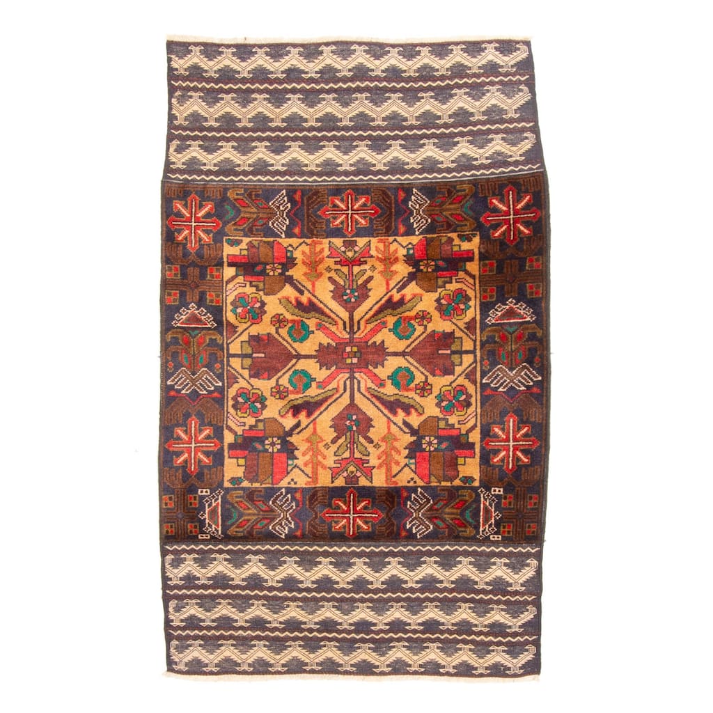 ECARPETGALLERY Hand-knotted Teimani Brown Wool Rug - 2'9 x 4'6