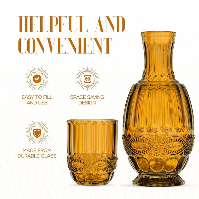 2 Pc Night Carafe Set 33.8 OZ.