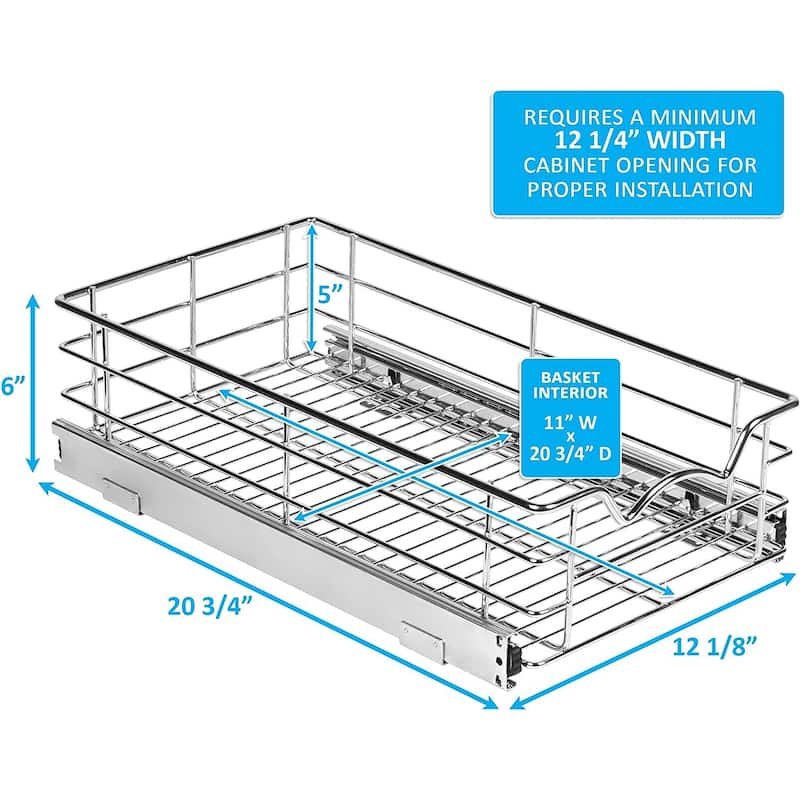 HOLDN’ STORAGE Pull Out Cabinet Organizers – 5” High Slide Pull Out Drawers for Kitchen Cabinets