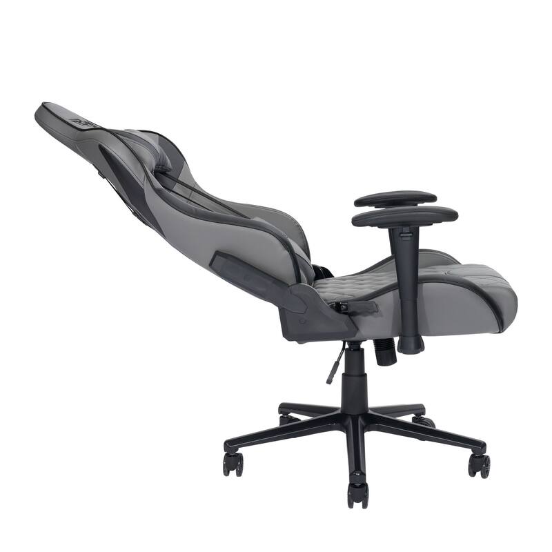 55.25" Gray Black Techni Sports XL Comfortable Gaming Chair