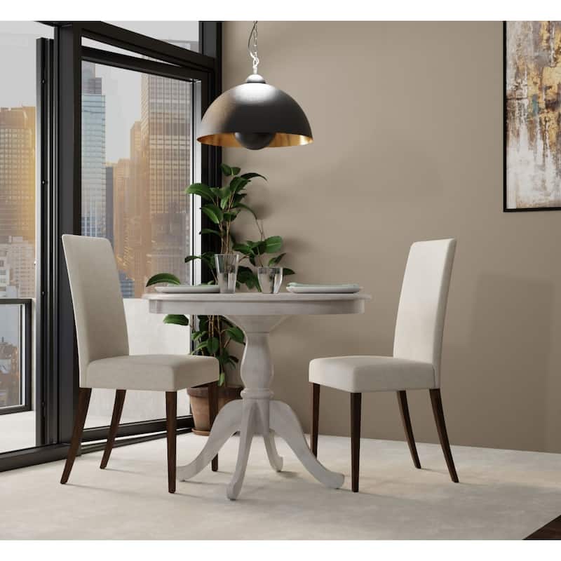 Round Solid Pedestal Dining Table - 36" - White