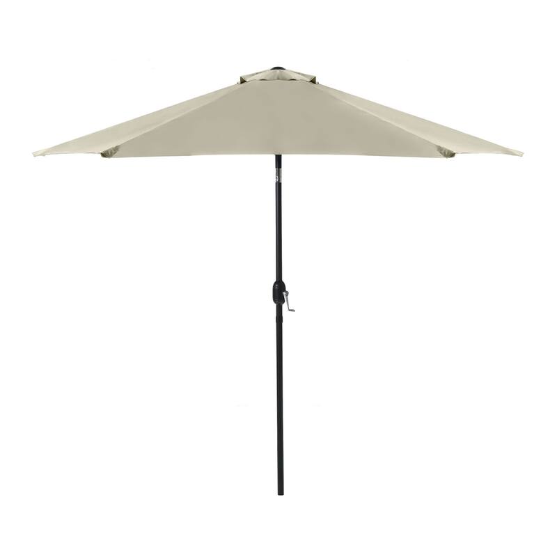 9FT Outdoor Patio Iron LegsTilt-Adjustable Round Tilting Umbrella
