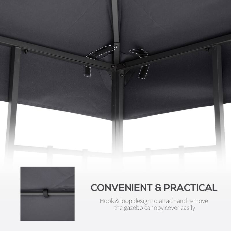 9.8' x 9.8' Replacement Gazebo Canopy, 2-Tier UV-Resistant Top with Ventilation for Outdoor Use