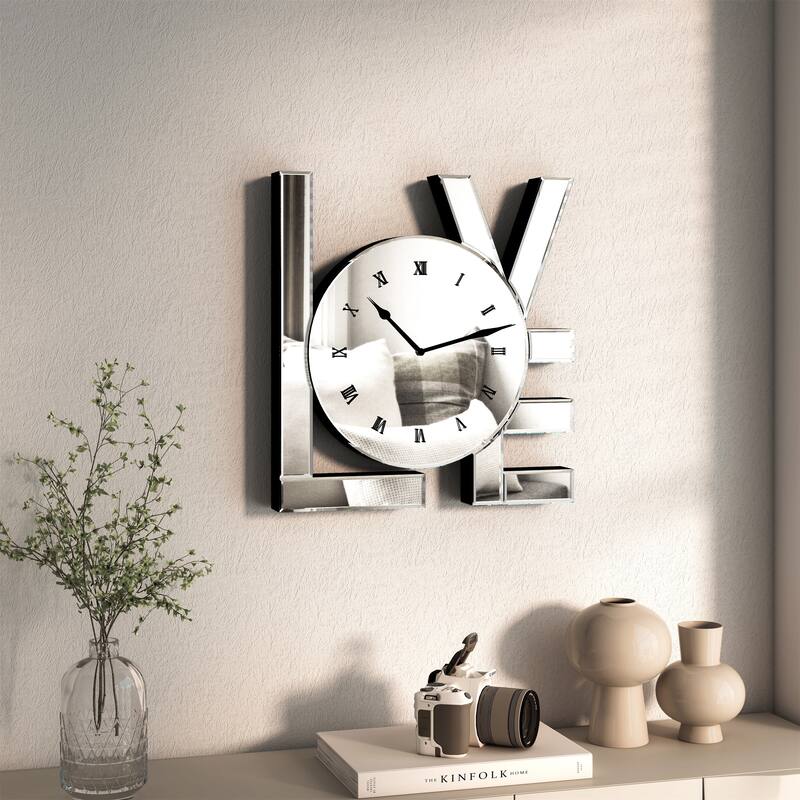 Art Letters Mirrored Wall Clock