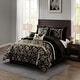 preview thumbnail 2 of 42, Nanshing Brie Silver and Black 7-Piece Comforter Set