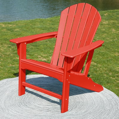 Outdoor Recycled Plastic Adirondack Chair-Red