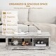 preview thumbnail 4 of 16, HOMCOM Coffee Table, Vintage Style Tea Table with Cabinet, Open Storage Compartments, Coffee Tables for Living Room, White
