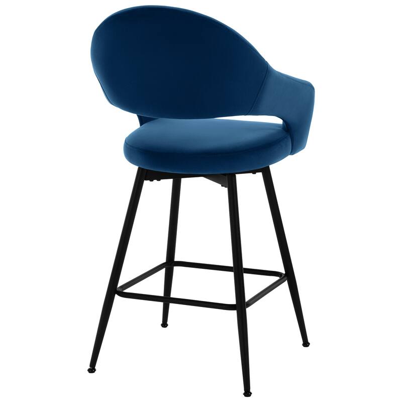 26" Velvet/ Faux Leather Counter Height Swivel Bar Stools Set of 2/4 - 39.2"H x 20.4"W X 22"D