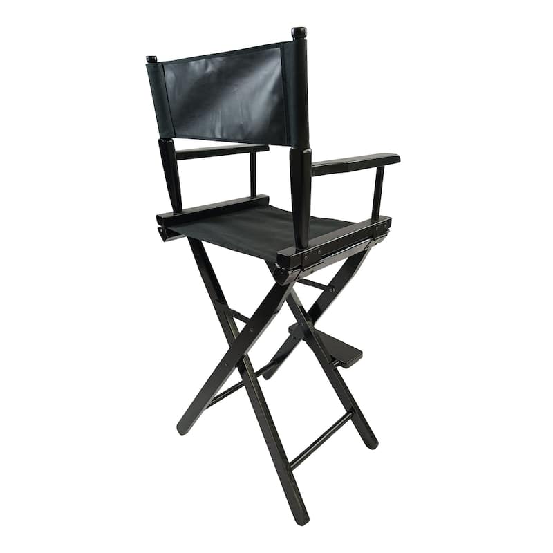 Black Canvas Director's Chair with Foldable Design