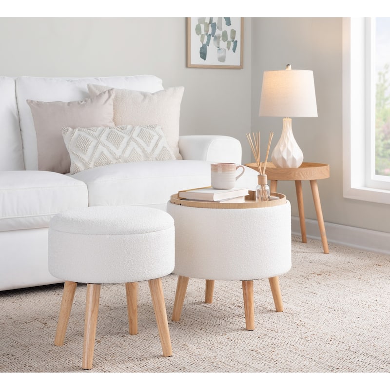 Carson Carrington Astrid Storage Ottoman with Matching Stool