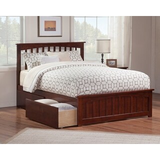 Mission Queen Bed Matching Foot Board Bed Drawers