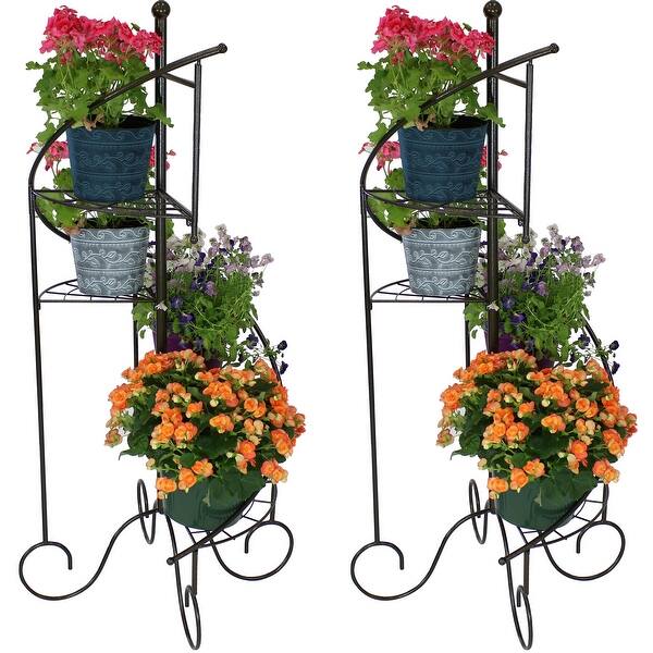 4 Tier Flower Plant Stand Metal Spiral Staircase Design 2 Pk 56 Overstock 29071725