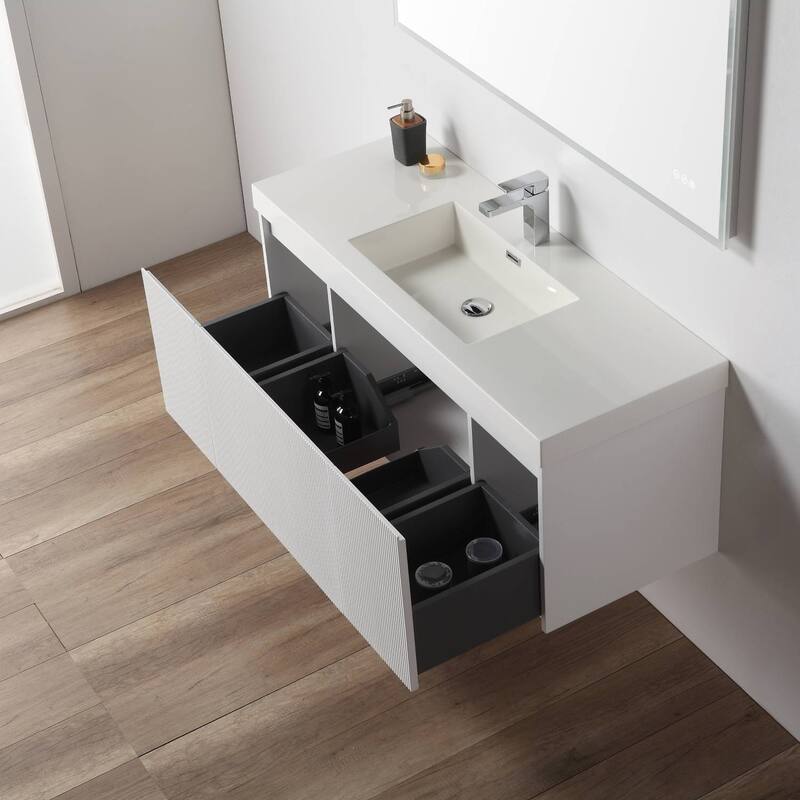 Floating Bathroom Vanity with Sink, Wall Mounted Vanity