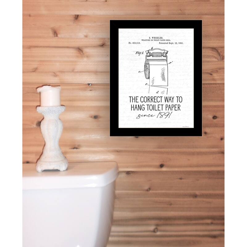 TrendyDecor4U Contemporary "Correct Way to Hang Toilet Paper" Framed Print Wall Art
