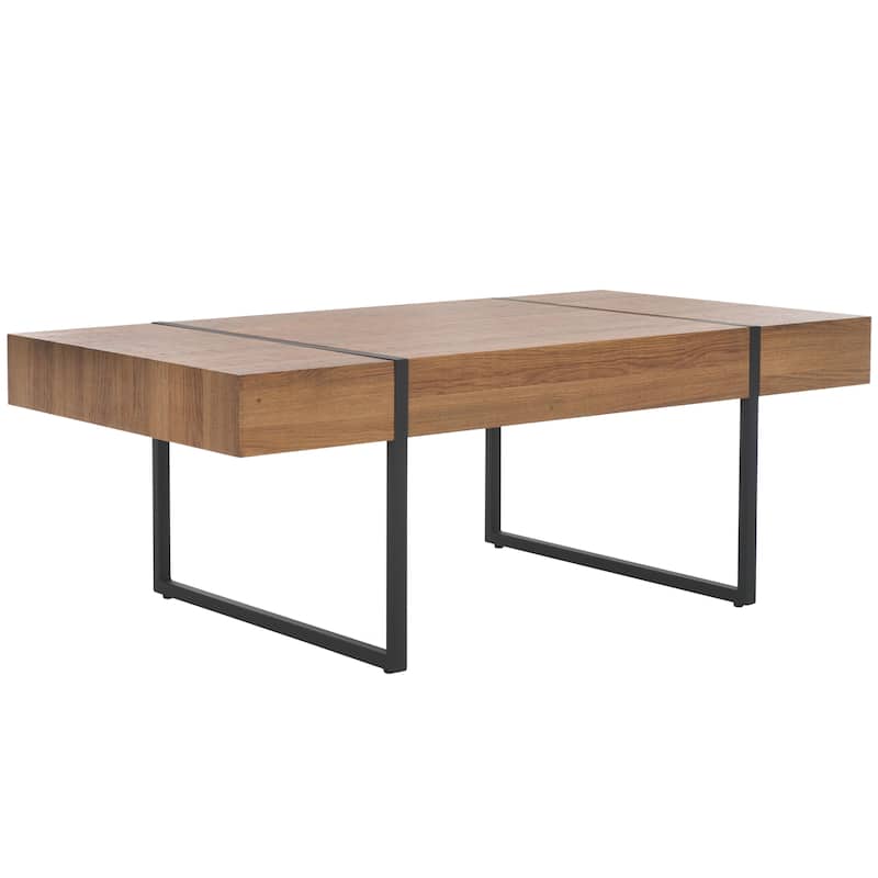 SAFAVIEH Tristan Modern Rustic Rectangular Coffee Table - 43.3" W x 23.6" L x 15.7" H - 43.3" W x 23.6" L x 15.7" H