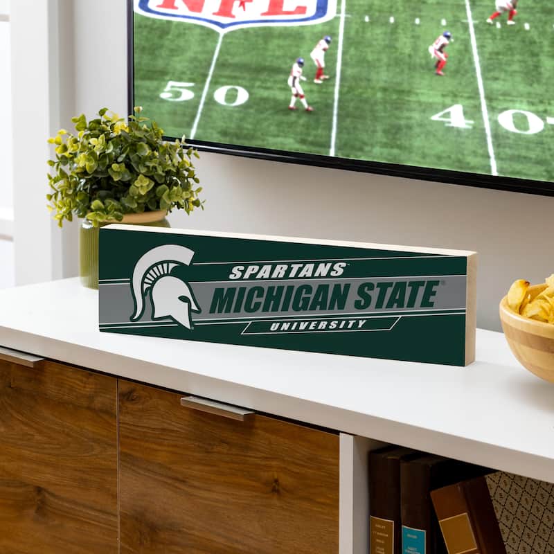 Michigan State University Wooden Tabletop Mantel Shelf Sign - 5" x 18"