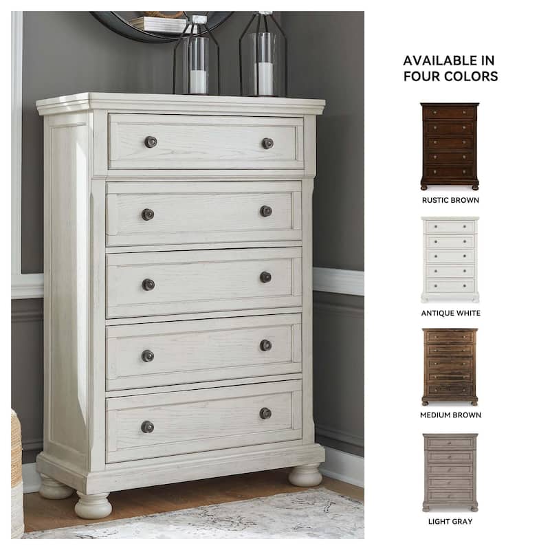 Signature Design by Ashley Robbinsdale Antique White Five Drawer Chest