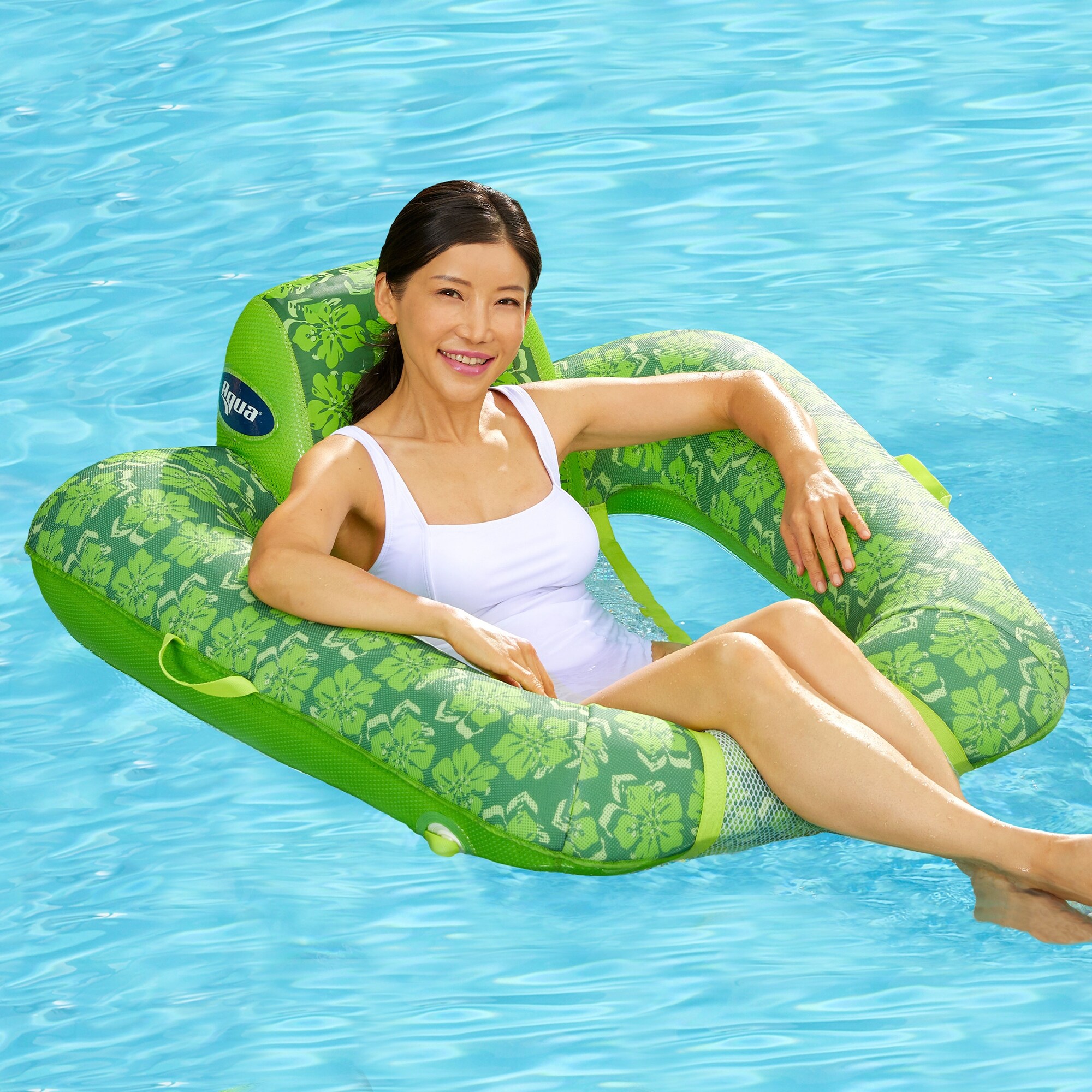 Aqua LEISURE Inflatable Lounger with Canopy and SwimSchool Baby