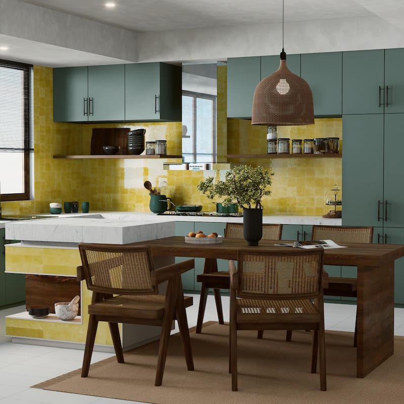 Merola Tile Menorca Lemon 4" x 4" Ceramic Wall Tile - Case (60 Tiles)