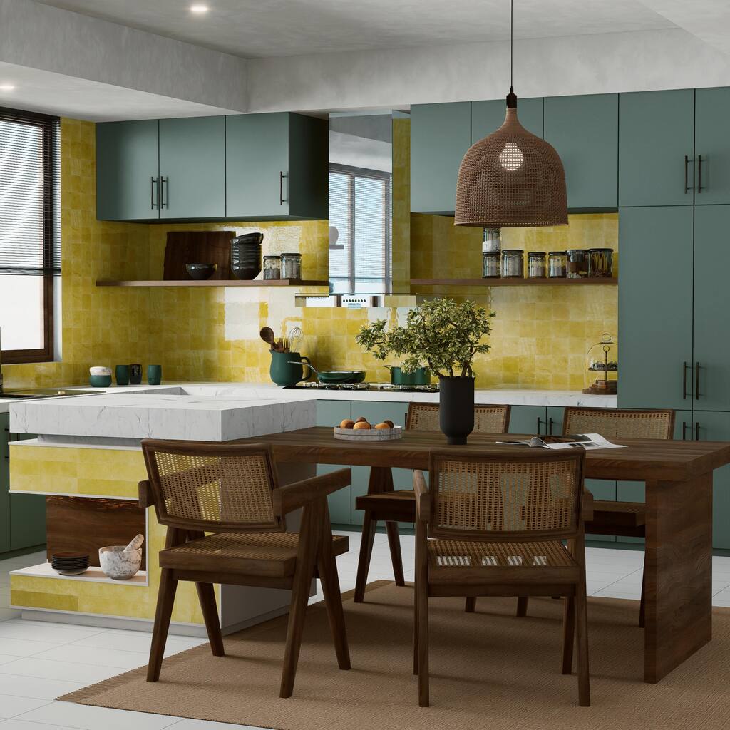 Merola Tile Menorca Lemon 4" x 4" Ceramic Wall Tile