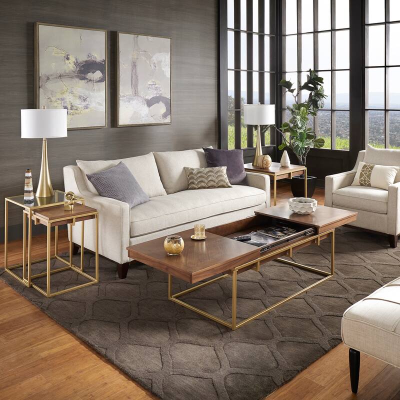 Cooke Square Table Set with Metal Base by iNSPIRE Q Modern