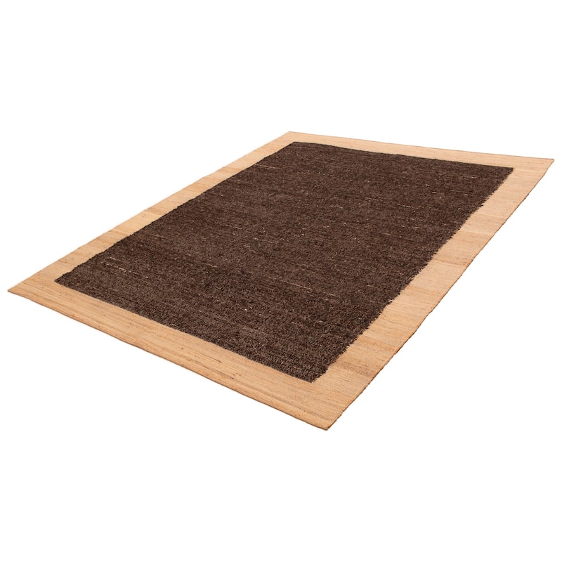 ECARPETGALLERY Hand Woven Zahara Dark Brown Dhurrie
