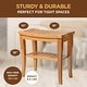 preview thumbnail 2 of 27, Bamboo Shower Bench Spa Stool - Wood 2-Tier Seat, Foot Rest Shaving Stool with Non-Slip Feet + Storage Shelf