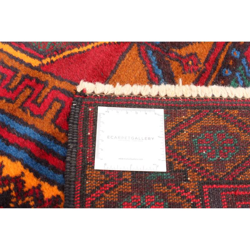 ECARPETGALLERY Hand-knotted Teimani Red Wool Rug - 3'3 x 6'9