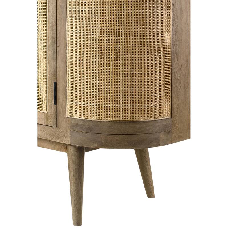 Vincie Hand Crafted Wood and Rattan Sideboard