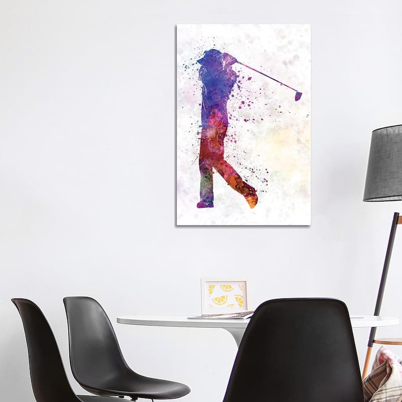 iCanvas "Golfer Swing Silhouette" by Paul Rommer Canvas Print - 40x26x1.5