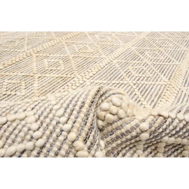ECARPETGALLERY Braid weave Sienna Cream Wool Rug - 4'11 x 7'10