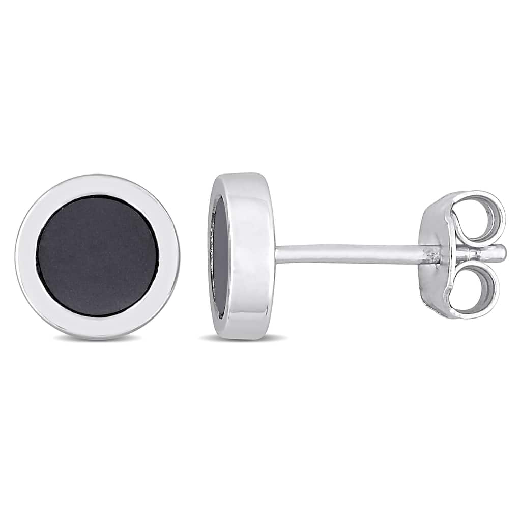 Miadora 5/8 CT TGW Hematite Stud Earrings in Sterling Silver