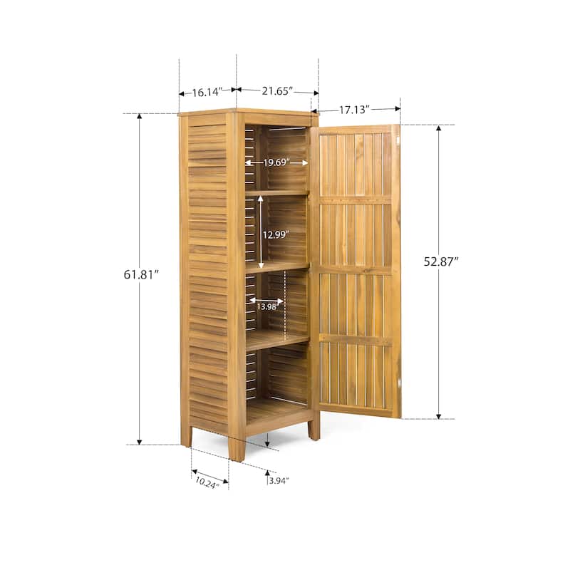 Gribs Acacia Wood Indoor/Outdoor Teak Finish Storage Cabinet by Christopher Knight Home - 61.81" H