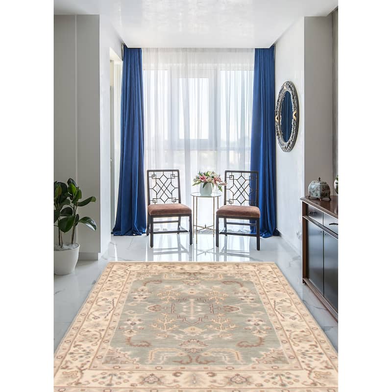 ECARPETGALLERY Hand-knotted Royal Oushak Grey Wool Rug - 4'0 x 6'1
