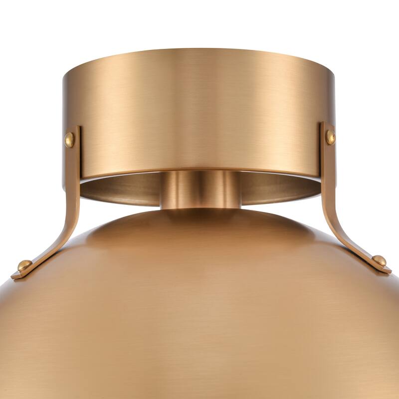 Elk Home Zayne Brushed Gold With Metal Shade 1 Light Semi Flush