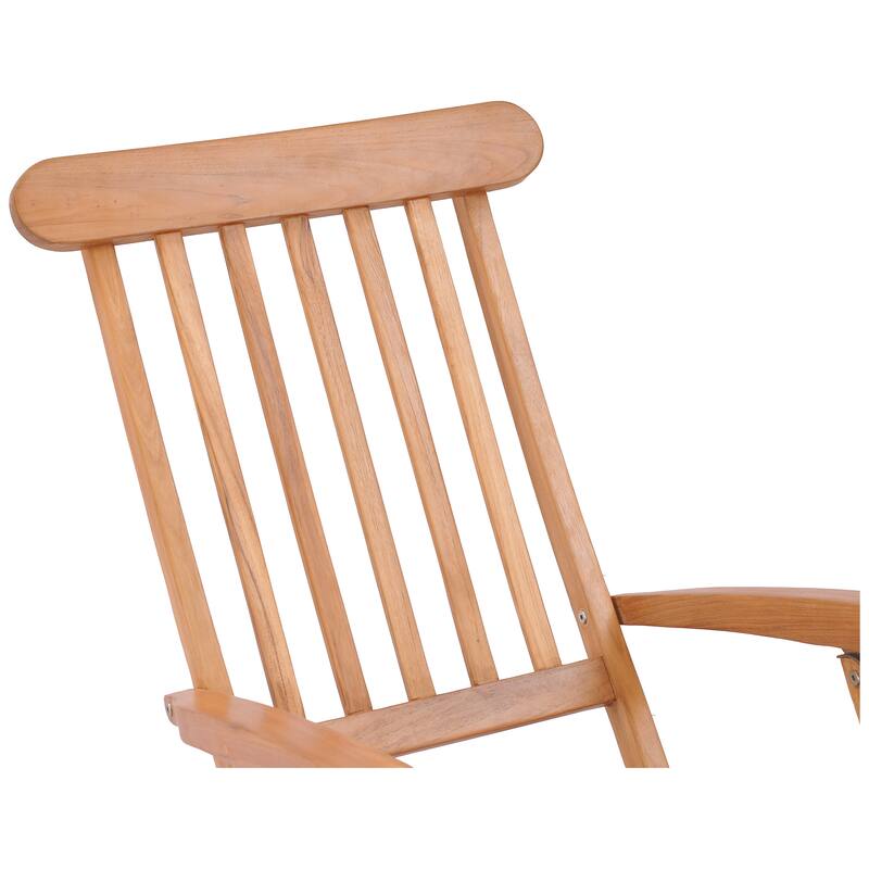 Chic Teak Titanic Outdoor Teak Wood Reclining Steamer Chair