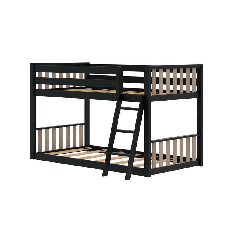 Max and Lily Scandinavian Twin over Twin Low Bunk Bed