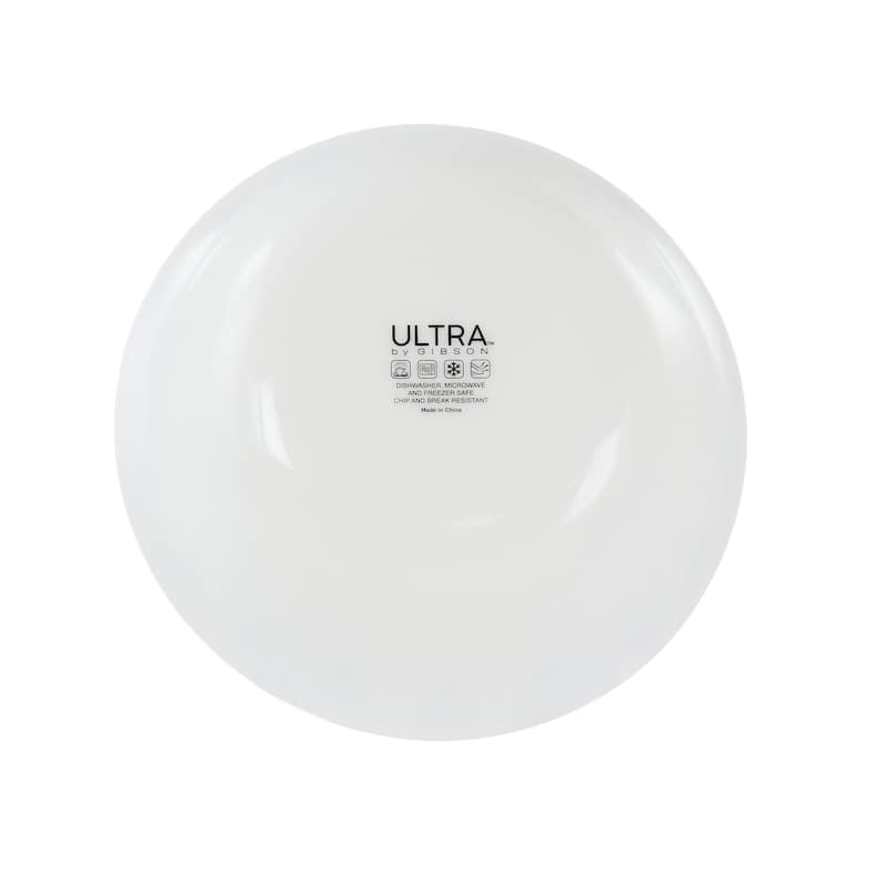 12 Piece Opal Glass Dinnerware Set in White With Red Accents