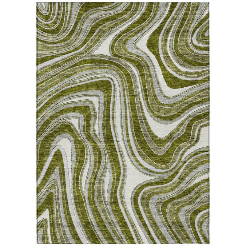 Machine Washable Indoor/ Outdoor Chantille Contemporary Abstract Rug