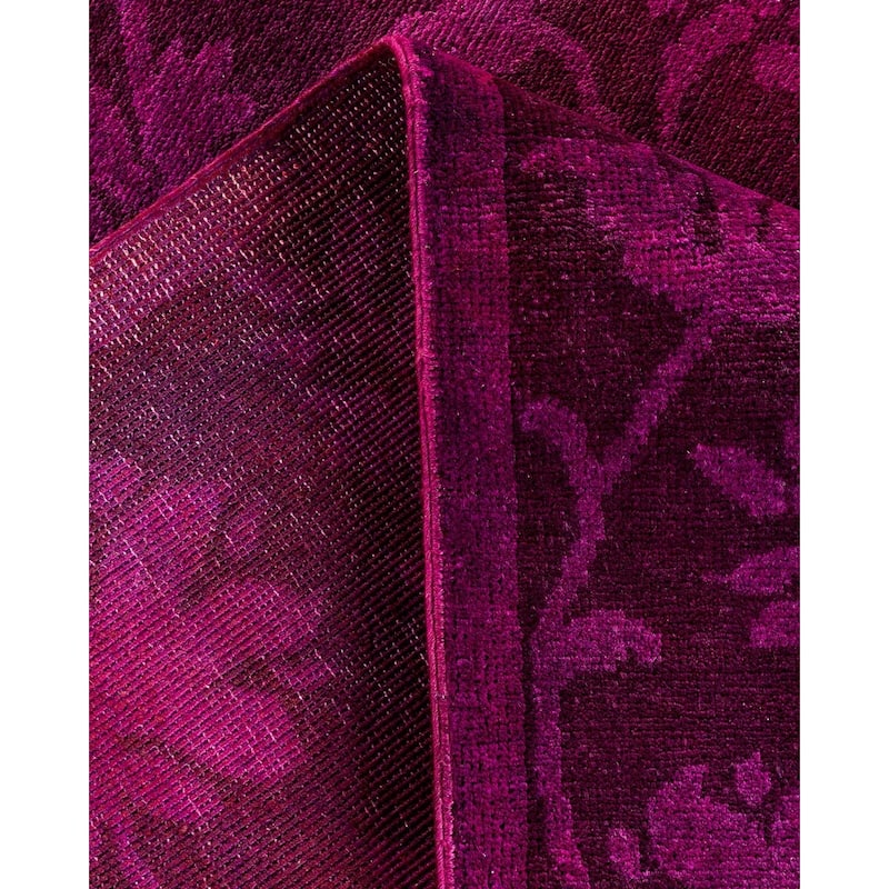 Overton Hand Knotted Wool Vintage Inspired Modern Contemporary Overdyed Purple Area Rug - 7' 10" x 9' 9"