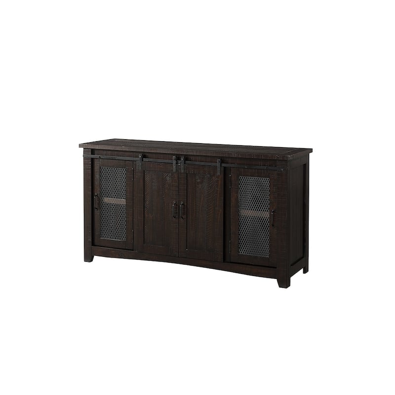 Rustic Farmhouse 65-Inch Wide Solid Wood TV Stand